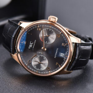 Portuguese Real PR IW500702 ZF 42MM RG Gray Dial Brown Leather Strap A51011 - Image 21