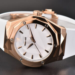 Classic Fusion Orlinski 40mm APSF RG White Faceted Dial White Rubber Strap A2892 - Image 8