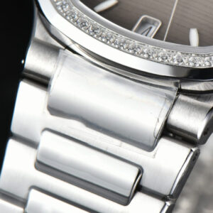 Nautilus 7118 Ladies 3KF 35MM Diamond Grau Dial SS Bracelet 324CS - Image 20