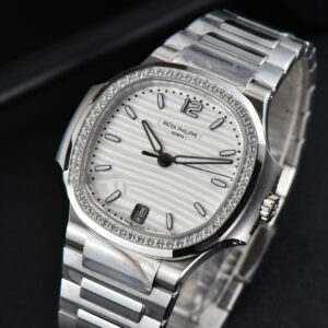 Nautilus 7118 Ladies 3KF 35MM Diamond White Dial SS Bracelet 324CS - Image 16