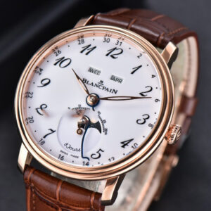 Villeret 6654 Complicated Function OMF 40MM RG White Dial Brown Leather Strap CAL6654 V3 - Image 5