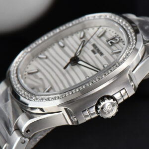 Nautilus 7118 Ladies 3KF 35MM Diamond White Dial SS Bracelet 324CS - Image 21