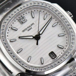 Nautilus 7118 Ladies 3KF 35MM Diamond White Dial SS Bracelet 324CS - Image 22