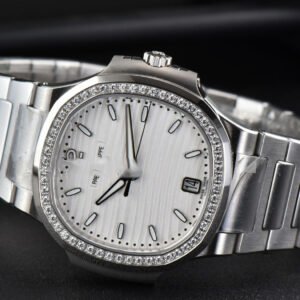Nautilus 7118 Ladies 3KF 35MM Diamond White Dial SS Bracelet 324CS - Image 23