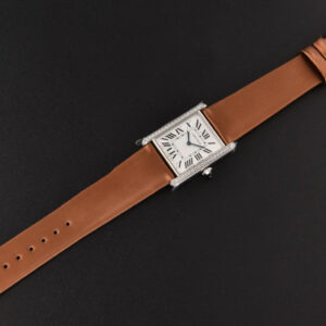 Tank Must Large 33.7×25.5mm Diamond K11F White Dial Brown Smooth Calf Strap Quartz - Image 3
