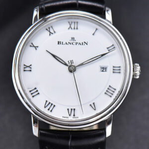 Villeret 6651 ZF 40MM White Dial Black Leather Strap CAL1151