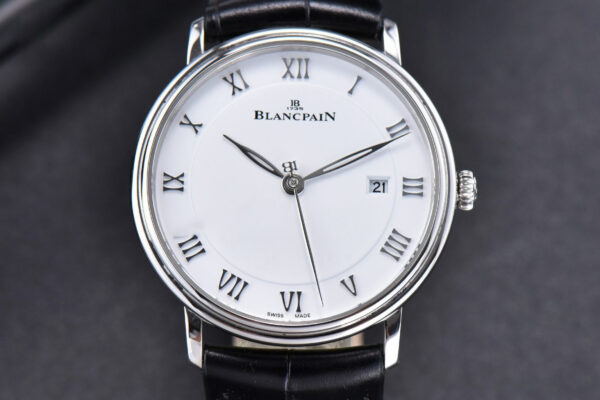 Villeret 6651 ZF 40MM White Dial Black Leather Strap CAL1151