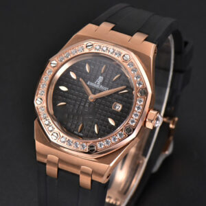 Royal Oak Offshore Ladies 67540SK RXWF Real Diamond Black Rubber Strap Swiss Quartz - Image 4