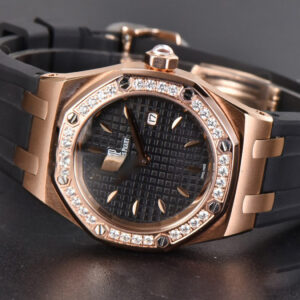 Royal Oak Offshore Ladies 67540SK RXWF Real Diamond Black Rubber Strap Swiss Quartz - Image 5
