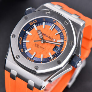 Royal Oak Offshore Diver 15710 Orange JF 42MM Orange Rubber Strap A3120 - Image 5