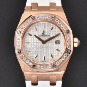 Royal Oak Offshore Ladies 67540SK RXWF Real Diamond White Rubber Strap Swiss Quartz