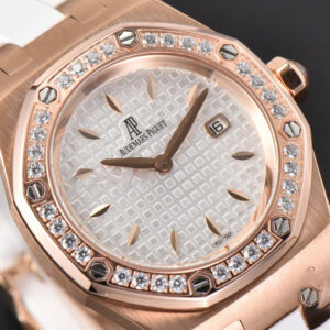 Royal Oak Offshore Ladies 67540SK RXWF Real Diamond White Rubber Strap Swiss Quartz - Image 6