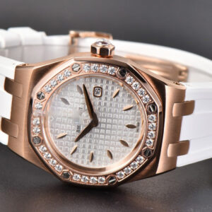 Royal Oak Offshore Ladies 67540SK RXWF Real Diamond White Rubber Strap Swiss Quartz - Image 5