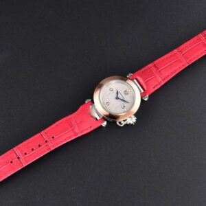 Pasha Ladies AF 30MM RG White Dial Rose Red Leather Strap Jap Quartz - Image 30