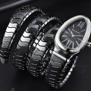 Serpenti Spiga SS 35MM BVF Polycyclic Black Ceramic Black Dial Diamond Bezel Quartz - Image 3