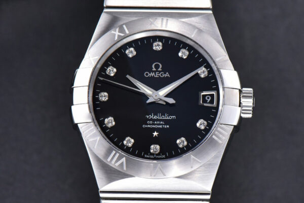 Constellation 38mm SS VSF Black Dial Diamond Markers on SS Bracelet A8500 Super Clone