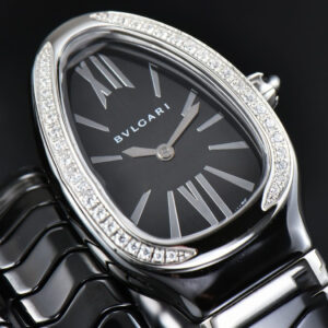 Serpenti Spiga SS 35MM BVF Polycyclic Black Ceramic Black Dial Diamond Bezel Quartz - Image 5
