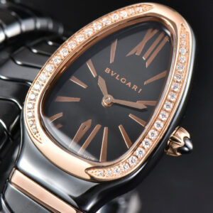 Serpenti Spiga RG 35MM BVF Polycyclic Black Ceramic Black Dial Diamond Bezel Quartz - Image 4
