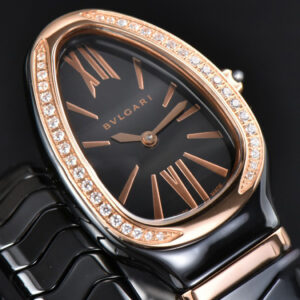 Serpenti Spiga RG 35MM BVF Polycyclic Black Ceramic Black Dial Diamond Bezel Quartz - Image 7