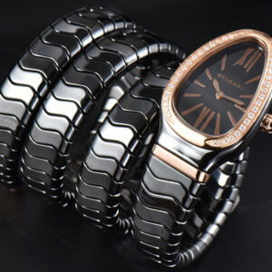 Serpenti Spiga RG 35MM BVF Polycyclic Black Ceramic Black Dial Diamond Bezel Quartz - Image 9