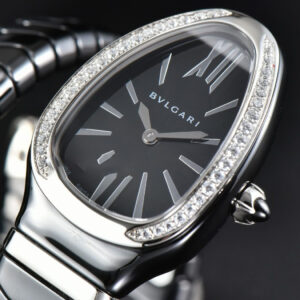 Serpenti Spiga SS 35MM BVF Black Ceramic Black Dial Diamond Bezel Quartz - Image 5