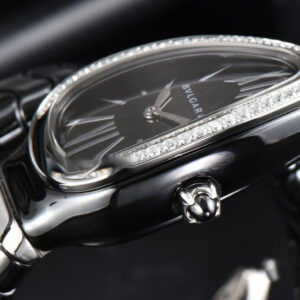 Serpenti Spiga SS 35MM BVF Black Ceramic Black Dial Diamond Bezel Quartz - Image 7