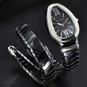 Serpenti Spiga SS 35MM BVF Black Ceramic Black Dial Diamond Bezel Quartz - Image 8