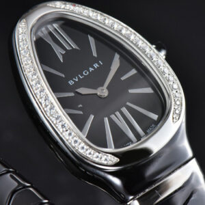Serpenti Spiga SS 35MM BVF Black Ceramic Black Dial Diamond Bezel Quartz - Image 9