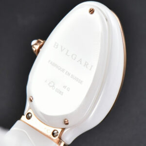 Serpenti Spiga RG 35MM BVF White Ceramic White Dial Diamond Bezel Quartz - Image 2