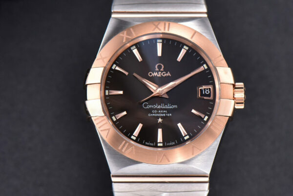 Constellation 38mm SS/RG VSF Brown Dial Stick Markers on SS/RG Bracelet A8500 Super Clone