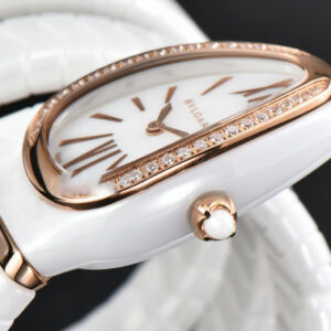 Serpenti Spiga RG 35MM BVF Polycyclic White Ceramic White Dial Diamond Bezel Quartz - Image 6