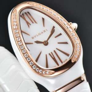 Serpenti Spiga RG 35MM BVF Polycyclic White Ceramic White Dial Diamond Bezel Quartz - Image 8
