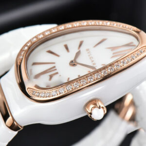 Serpenti Spiga RG 35MM BVF White Ceramic White Dial Diamond Bezel Quartz - Image 7