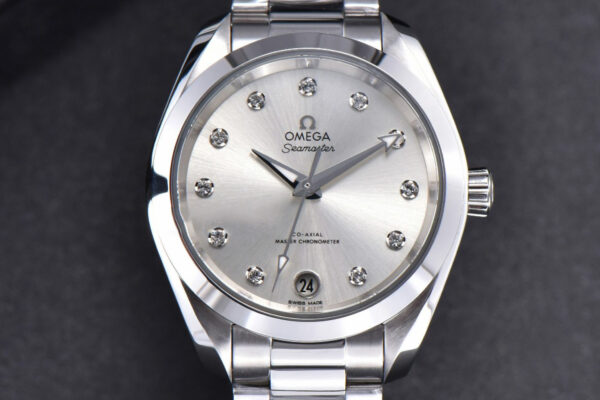 Aqua Terra 150M Ladies VSF 34MM Silver Dial Diamond Marker SS Bracelet A8800