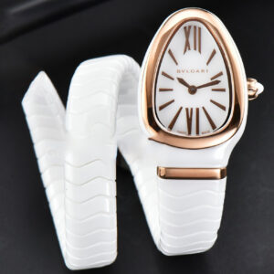 Serpenti Spiga RG 35MM BVF White Ceramic White Dial Quartz