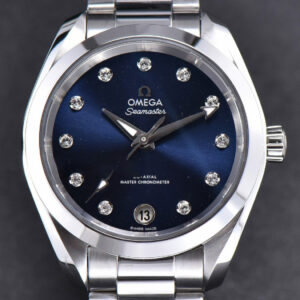 Aqua Terra 150M Ladies VSF 34MM Blue Dial Diamond Marker SS Bracelet A8800