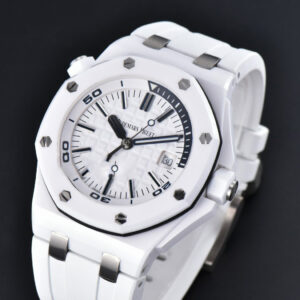 Royal Oak Offshore Diver 15707 42mm ZF White Ceramic White Dial Rubber Strap A3120 - Image 4