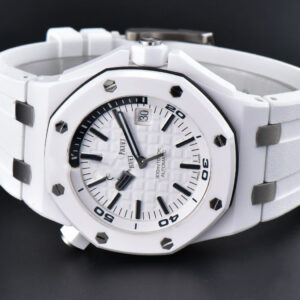 Royal Oak Offshore Diver 15707 42mm ZF White Ceramic White Dial Rubber Strap A3120 - Image 6