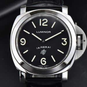 PAM000 44mm HWF Black Dial Black Leather Strap A6497