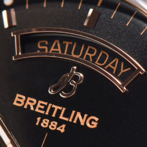 Transocean Day & Date V7F 43MM RG Black Dial Black Leather Strap Clone CA145 - Image 2