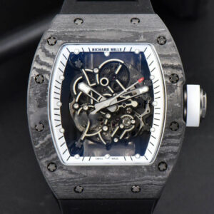 RM055 42.7mm Bubba Watson ZF Black NTPT White Skeleton Dial Black Rubber Strap NH05