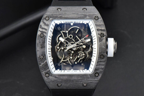 RM055 42.7mm Bubba Watson ZF Black NTPT White Skeleton Dial Black Rubber Strap NH05