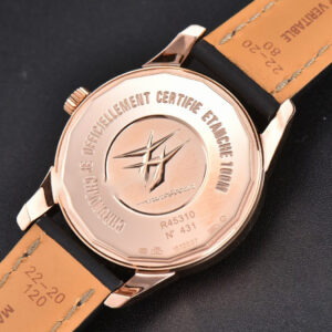 Transocean Day & Date V7F 43MM RG Black Dial Black Leather Strap Clone CA145 - Image 12