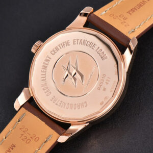 Transocean Day & Date V7F 43MM RG Silver Dial Brown Leather Strap Clone CA145 - Image 19