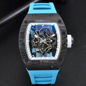 RM055 42.7mm Bubba Watson ZF Black NTPT White Skeleton Dial Blue Rubber Strap NH05 - Image 2