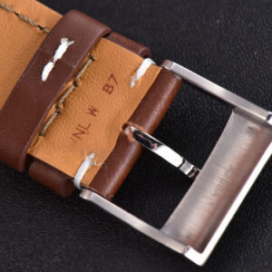Transocean Day & Date V7F 43MM Silver Dial Brown Leather Strap Clone CA145 - Image 9