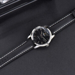 Transocean Day & Date V7F 43MM Black Dial Black Leather Strap Clone CA145 - Image 3