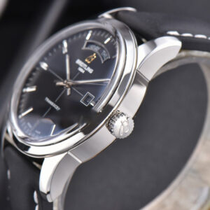 Transocean Day & Date V7F 43MM Black Dial Black Leather Strap Clone CA145 - Image 9