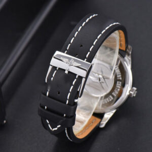 Transocean Day & Date V7F 43MM Black Dial Black Leather Strap Clone CA145 - Image 14