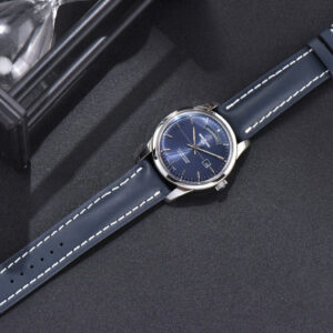 Transocean Day & Date V7F 43MM Blue Dial Black Leather Strap Clone CA145 - Image 12